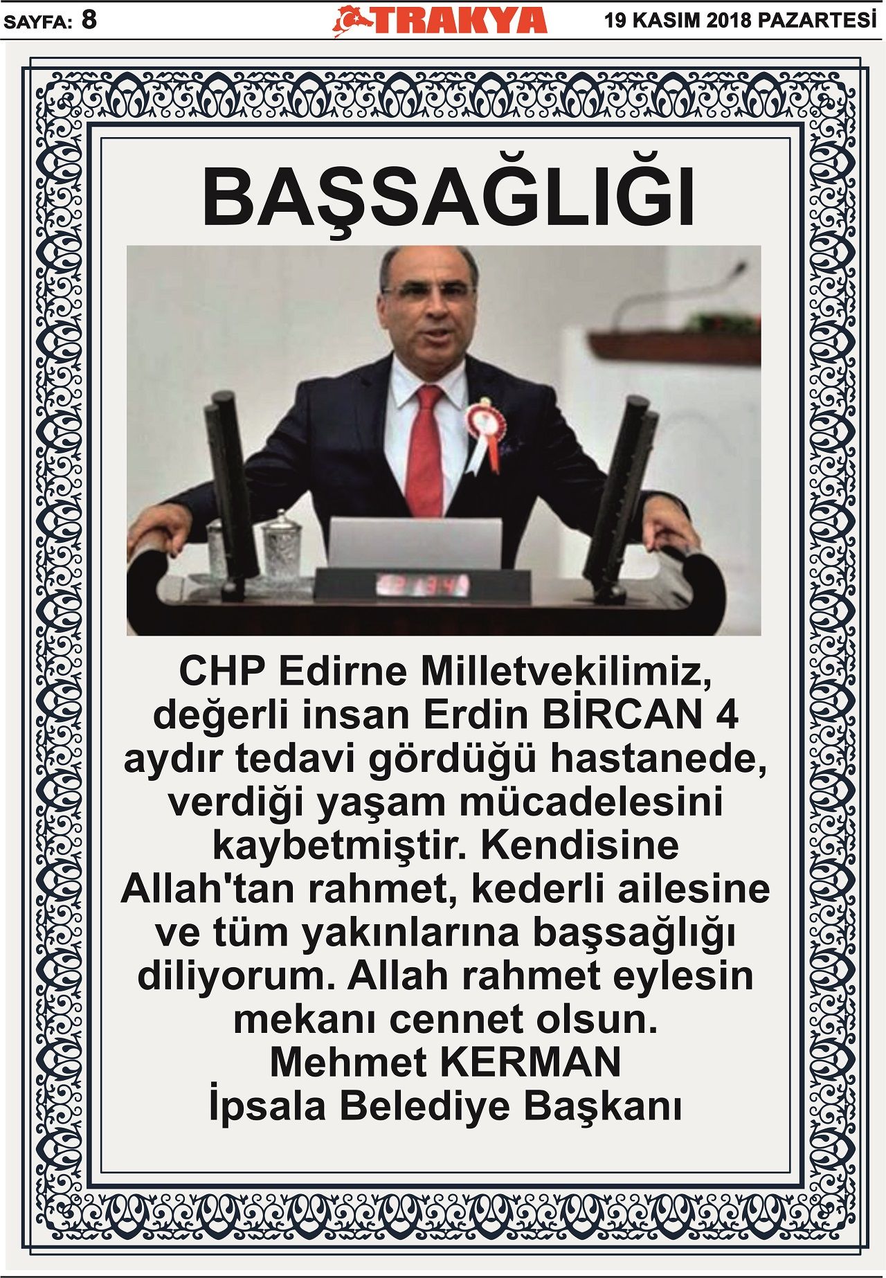 19 Kasım 2018