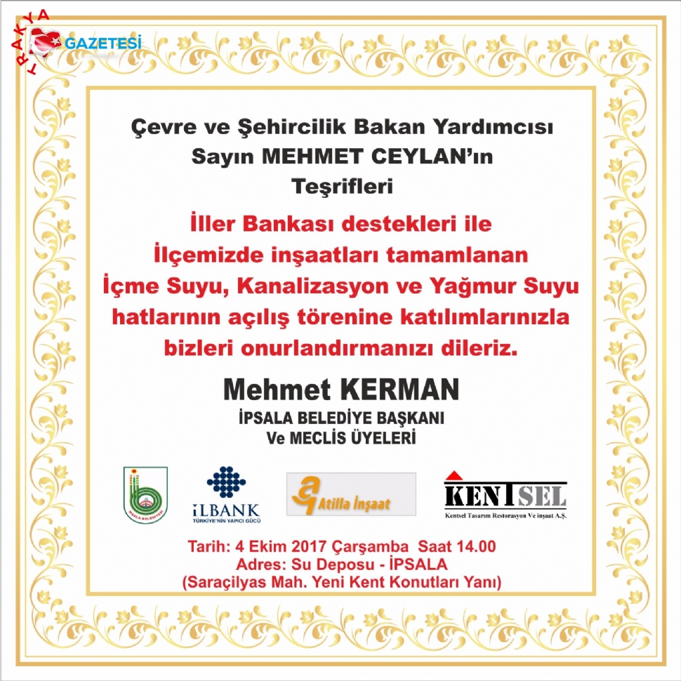 İçmesuyu ve Kanalizasyon Projeleri Hizmete Giriyor