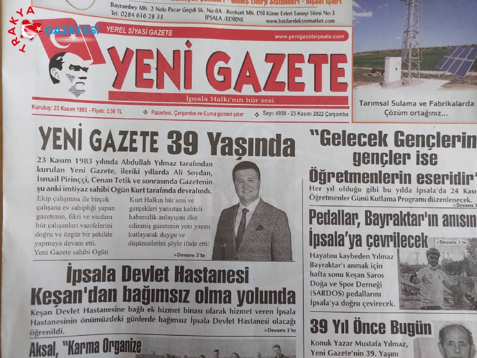  Yeni Gazete 39 Yaşında