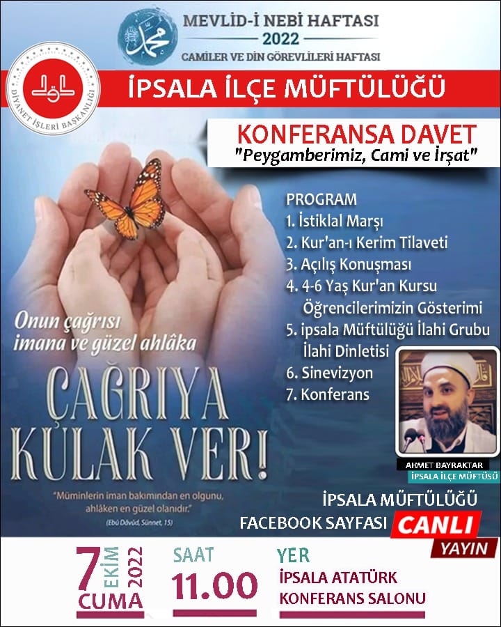 Mevlidi Nebi, Camiler ve Din Görevlileri Haftası Programı Bugün Yapılacak