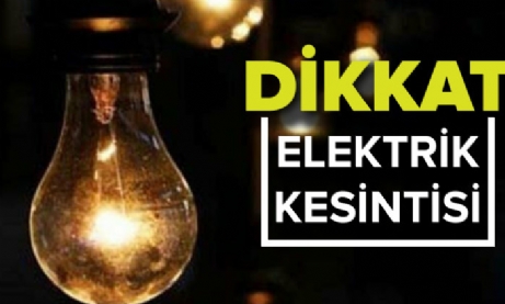 Cumartesi –Pazar Günleri Elektrik Kesintisi Olacak
