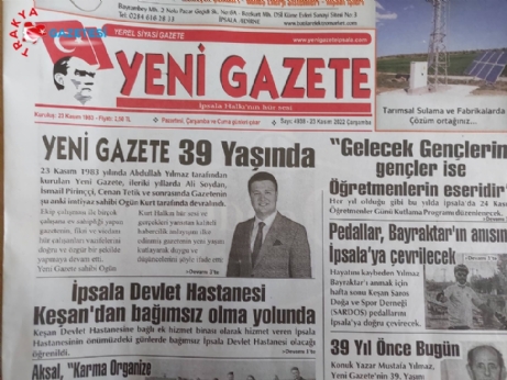  Yeni Gazete 39 Yaşında