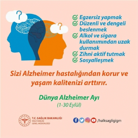 1-30 Eylül Dünya Alzheimer Ayı